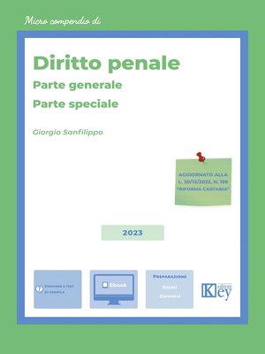 cover image of Diritto penale Parte generale – Parte speciale